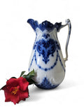 Large Antique Flow Blue "Argyle" Pitcher W. H. Grindley 1896 England