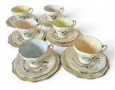 6 x EB Foley fine bone china Trios in the "Crocus Ixia" pattern #3955- 1950s