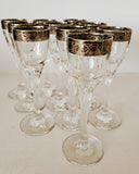 10 x Vintage Cristalleria Fratelli Fumo Shot Glasses with Twisted Stems