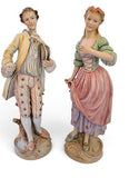 Pair of Large 19th Century French Bisque Porcelain Figures 36cm