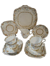 Service à thé 14 pièces Royal Albert Crown China « Gaiety Brown » (1927-1935)
