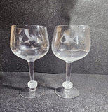 Pair of crystal goblets by Lalique France (H 16.5cm)