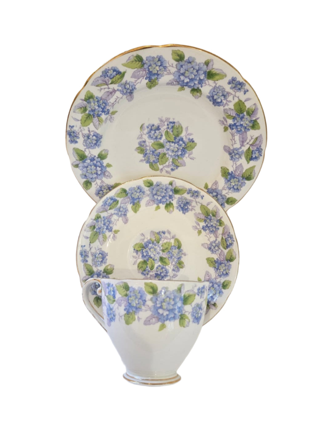 Floral Decorated "Royal Grafton" Trio, Cup Saucer and Plate