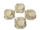 ABJ Grafton Bone China set of four trios, Merlin Pattern c1930s