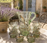 MCM Green and Gold Lemonade 6 x Glasses and Pitcher Set