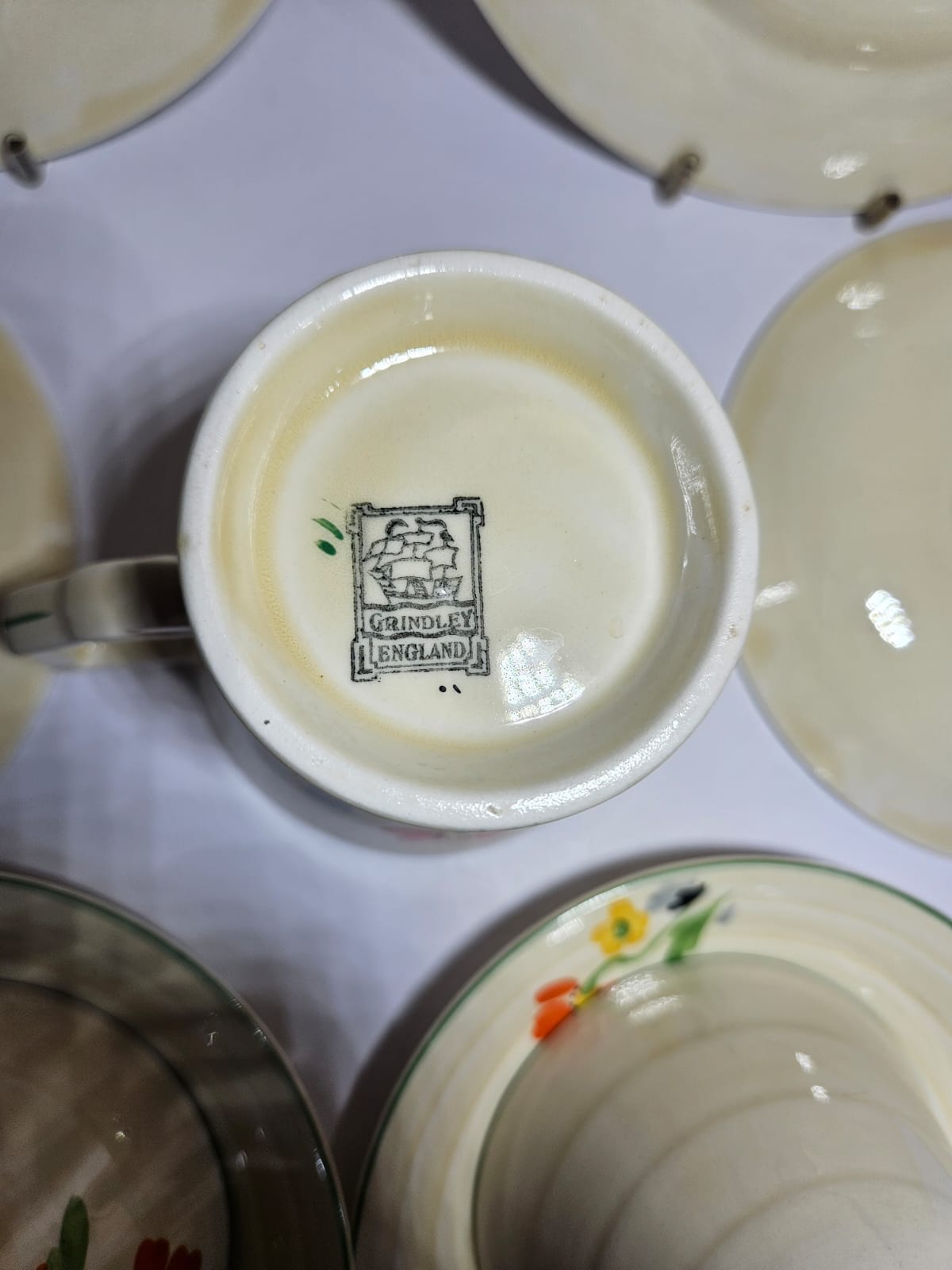 Vintage hand painted Grindley Tea set for 4 - Art Deco - Period 1936-1954