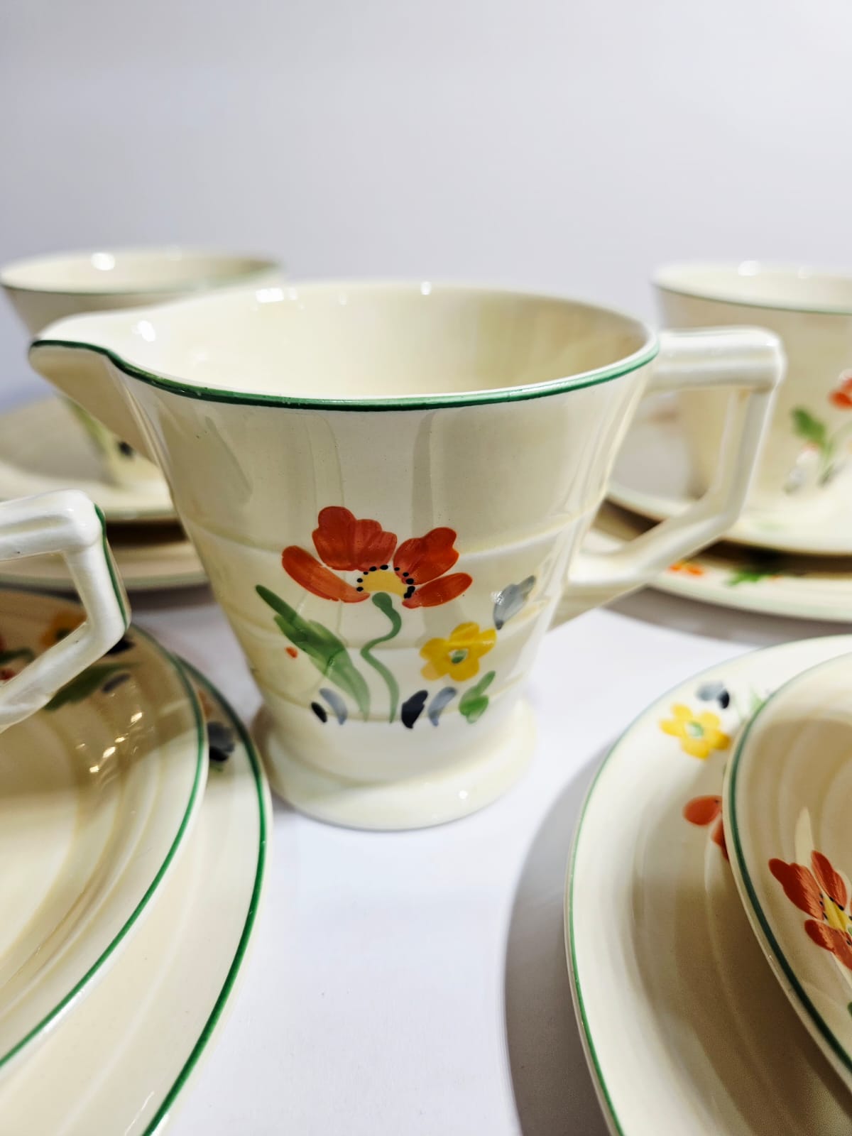 Vintage hand painted Grindley Tea set for 4 - Art Deco - Period 1936-1954