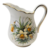 Service à café vintage Hammersley en porcelaine fine, 15 pièces, motif jonquilles jaunes, années 1940