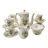 Vintage Hammersley Bone China 15pc Coffee Set Yellow Jonquils 1940s
