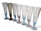 Vintage Harlequin Etched Parfait/Champagne Glasses. Set of 7