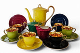 Rare Vintage 1950's Noritake Harlequin 15pcs Coffee Set 24K Gold guilded