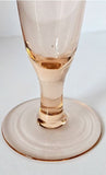 6 Vintage Harlequin Pilsner Glasses Etched with Flower designs