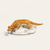 Royal Dux Czechoslovakia 306/1 Hunting Dog with Prey - Art Deco Porcelain Figurine