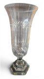 A pair of cut glass hurricane vases "Abacus" 31cm
