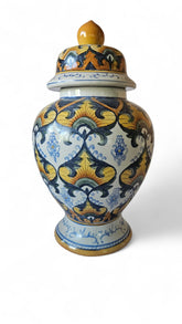 Italian Pottery Vase Urn Jar Hand Crafted Earthenware Ricco Style Italy