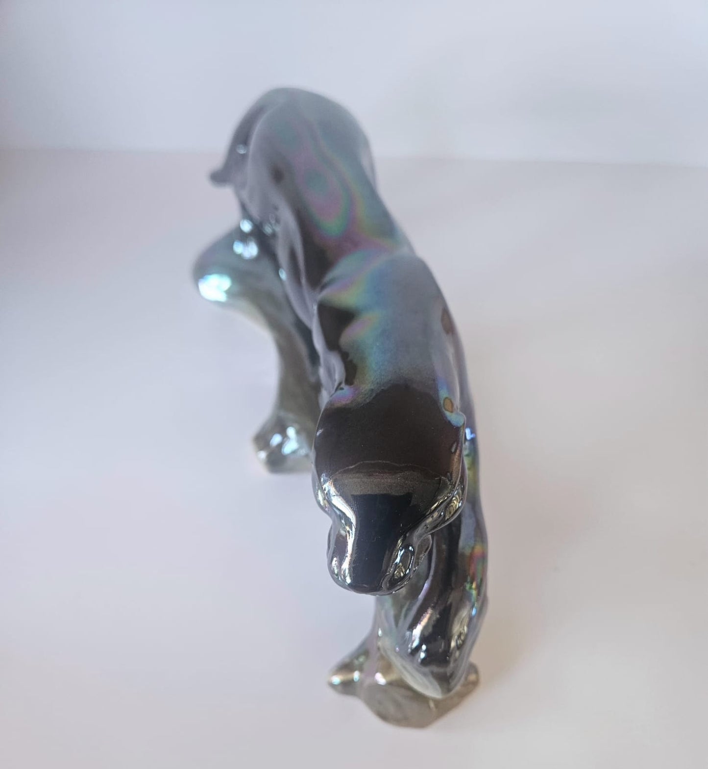 JEMA HOLLAND Panther no. 780, Kitsch Lustreware ceramic 1960's Panther Figure