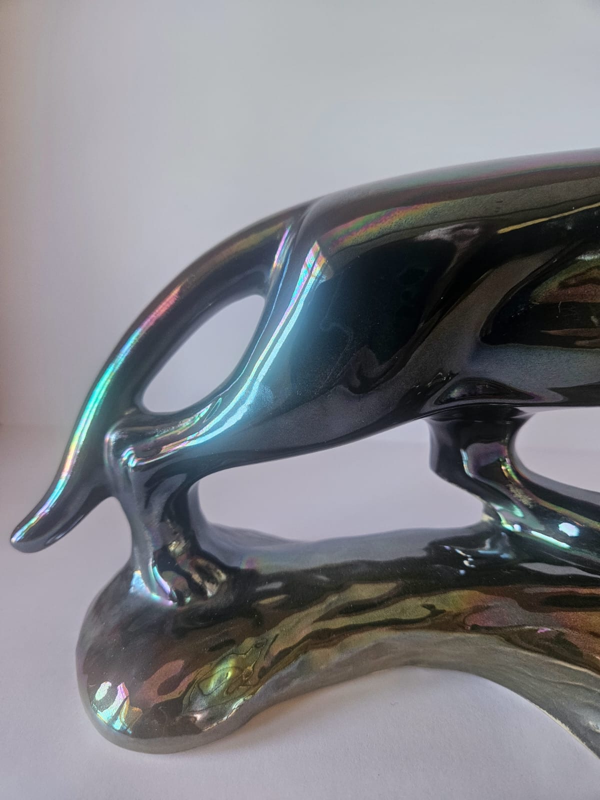 JEMA HOLLAND Panther no. 780, Kitsch Lustreware ceramic 1960's Panther Figure