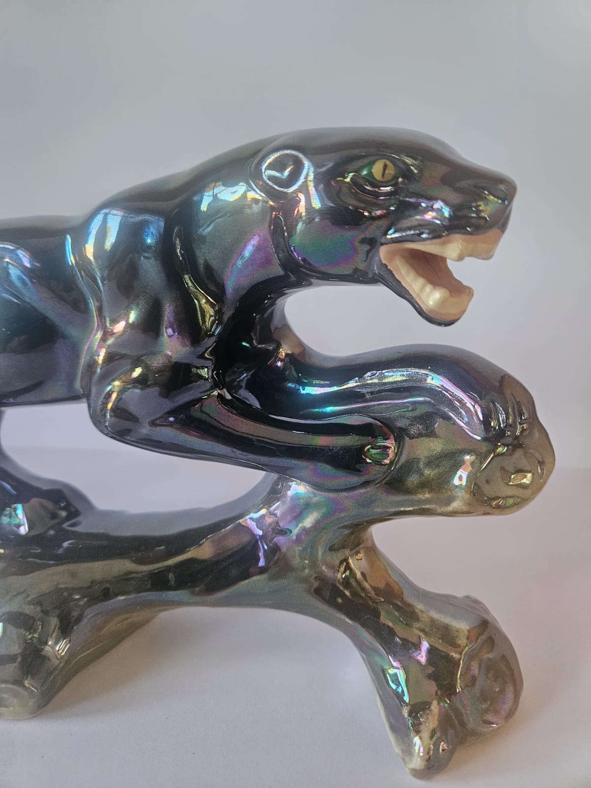 JEMA HOLLAND Panther no. 780, Kitsch Lustreware ceramic 1960's Panther Figure