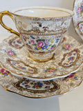 2 x Vintage James Kent"Pompadour" Cup, Saucer and Plate Trio