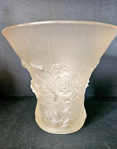 Vintage Josef INWALD Barolac Satin Glass Flared Roses vase c.1920