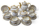 Antique 19 pcs Porcelain Tea & Coffee Service for 6 people by K.P.M circa 1850