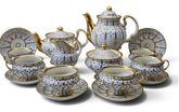 Antique 19 pcs Porcelain Tea & Coffee Service for 6 people by K.P.M circa 1850