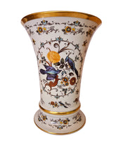 Royal Porzellan Bavaria KPM Vase, Handerbeit Gilded Edge Vase with Pheasants and flowers