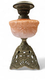 Antique Victorian-era kerosene Pink Opaline Glass oil lamp 19th Century