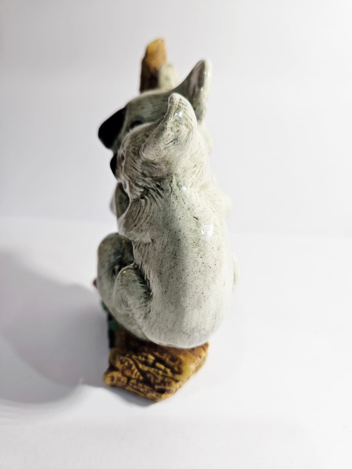 Koala & Joey on a branch Australian Pottery signed JH - Rare