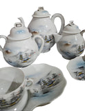 Japanese Hand Painted Kutani Eggshell Porcelain 14pcs tea set - Meiji Era