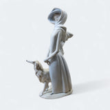 Large Lladro figurine #4594 "Lady with Greyhound" issued in 1969