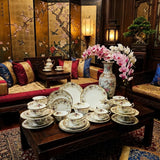 Antique Samuel Radford 36 pcs Tea Set, roses and gilt "Langton" pattern #1293- circa 1893