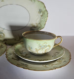 2 x Haviland & Co. Limoges France Hand Painted trios & Cake Plate circa 1920