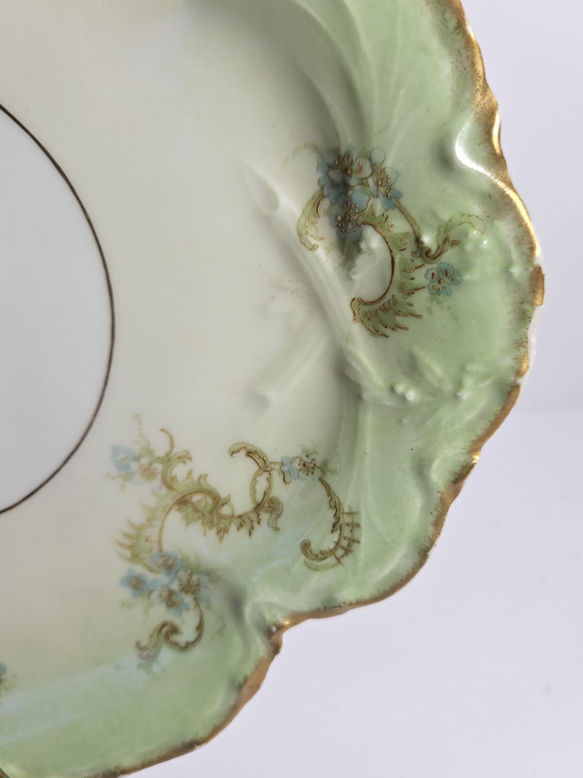 2 x Haviland & Co. Limoges France Hand Painted trios & Cake Plate circa 1920