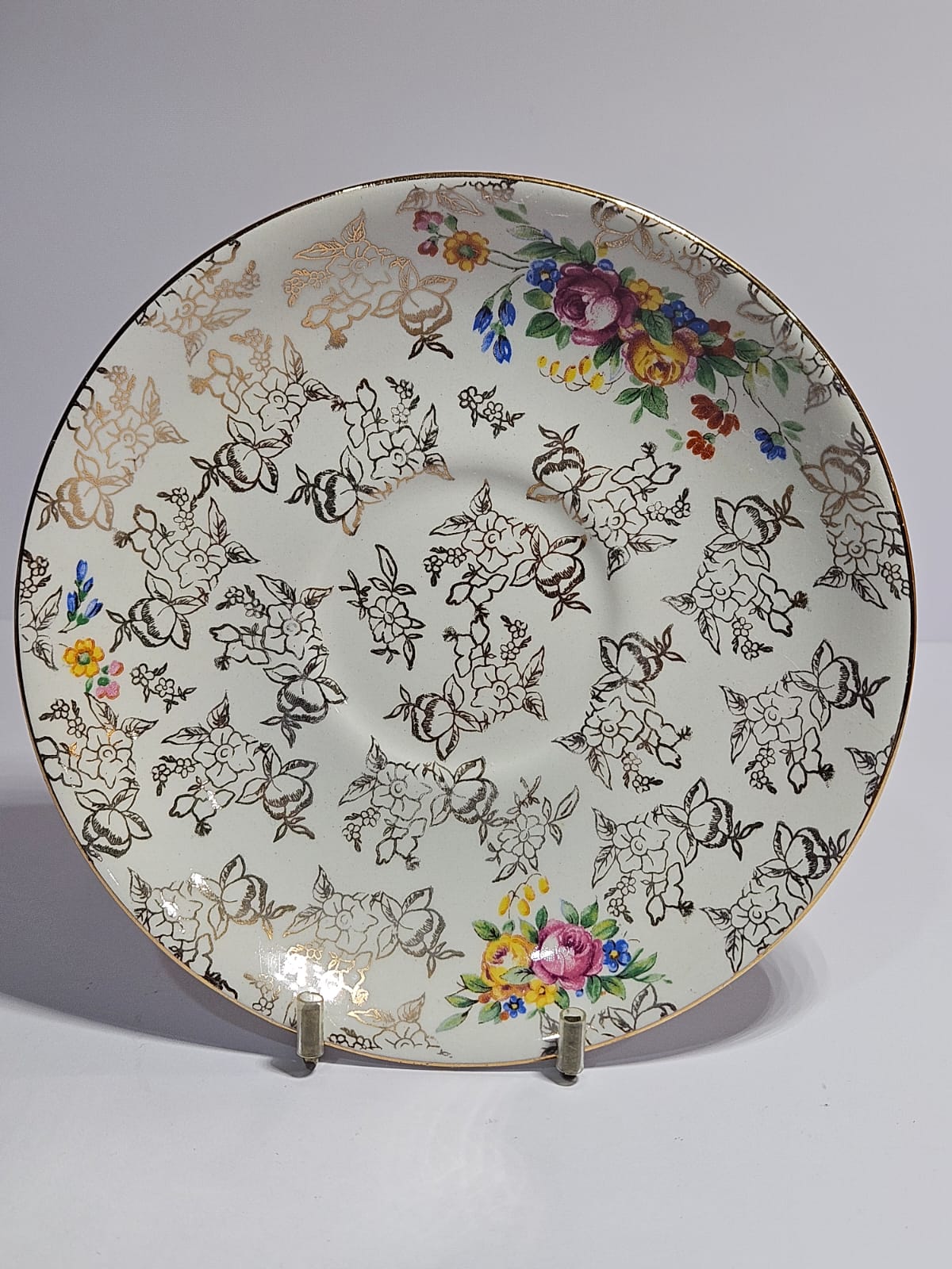 Lord Nelson Ware Trio - Chintz Floral Gold "Rose time"- Pattern 2528