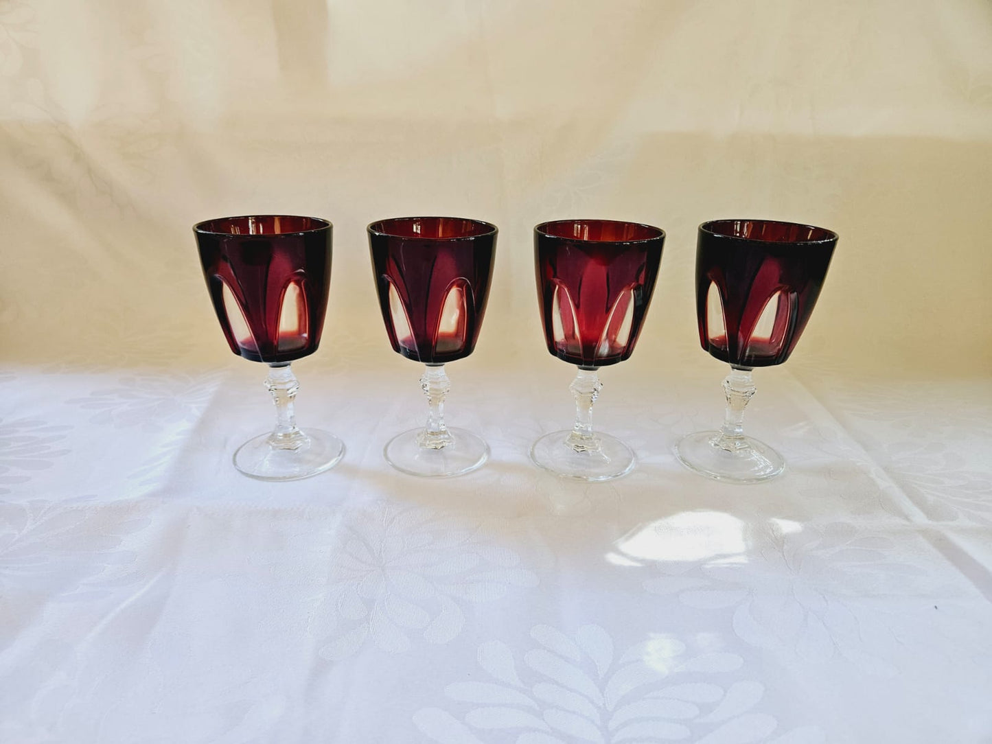 Set of 4 Vintage Luminarc Arcoroc Wine Glasses by Cristal D'Arques Durand