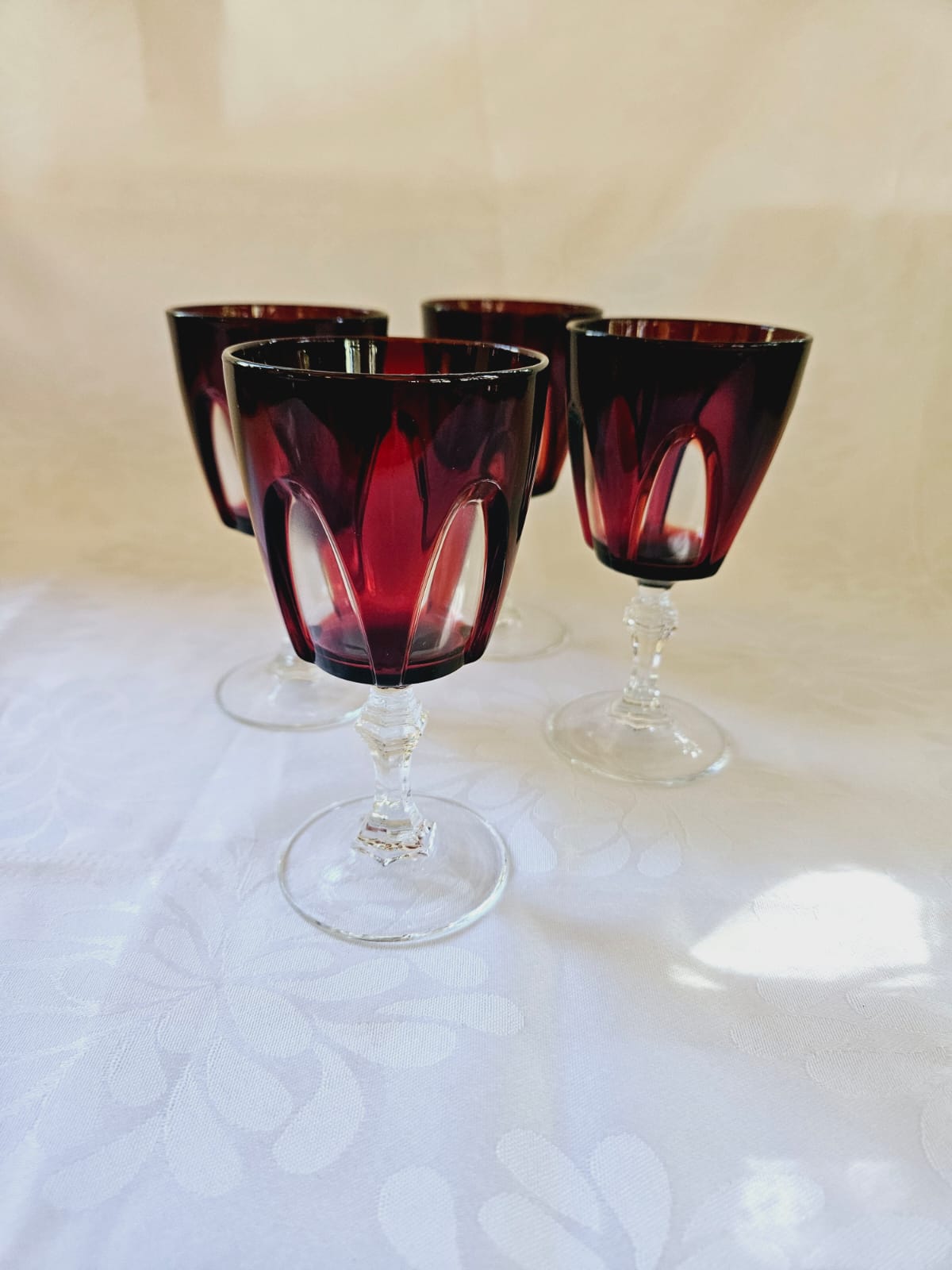 Set of 4 Vintage Luminarc Arcoroc Wine Glasses by Cristal D'Arques Durand