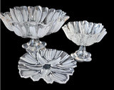 Mikasa Large Pedestal Bowl , Candy Bowl & Platter Frosted Glass Satin Tulip design