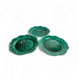 1940s Wedgwood Cabbage Leaf Majolica Plates (3)
