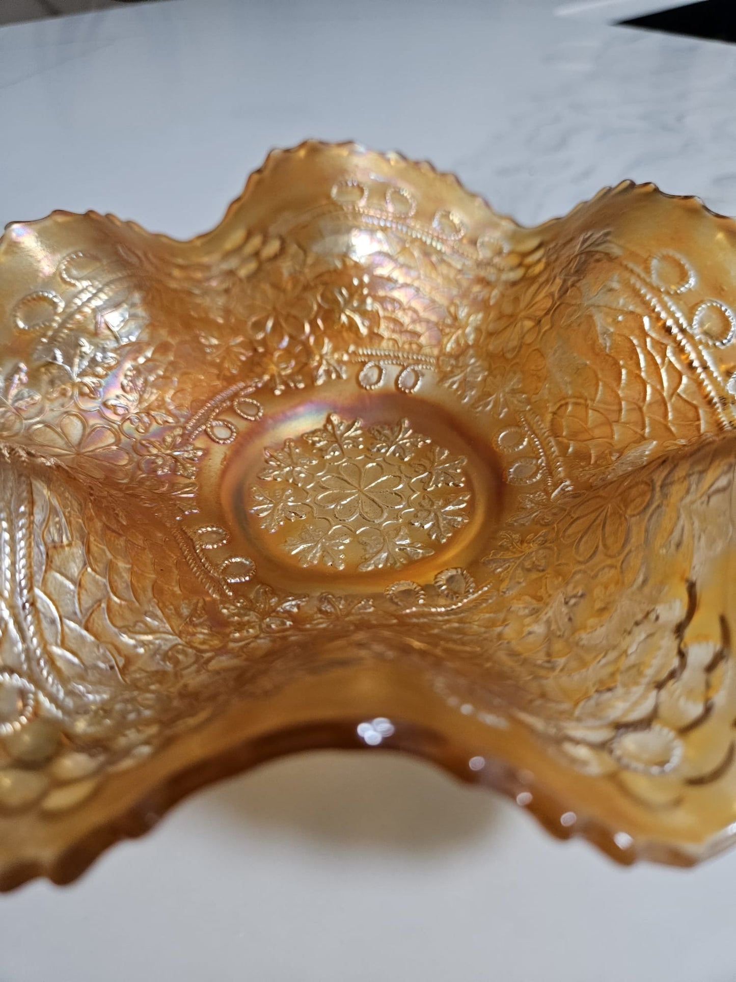 Vintage Marigold Lustre Carnival Glass Bowl