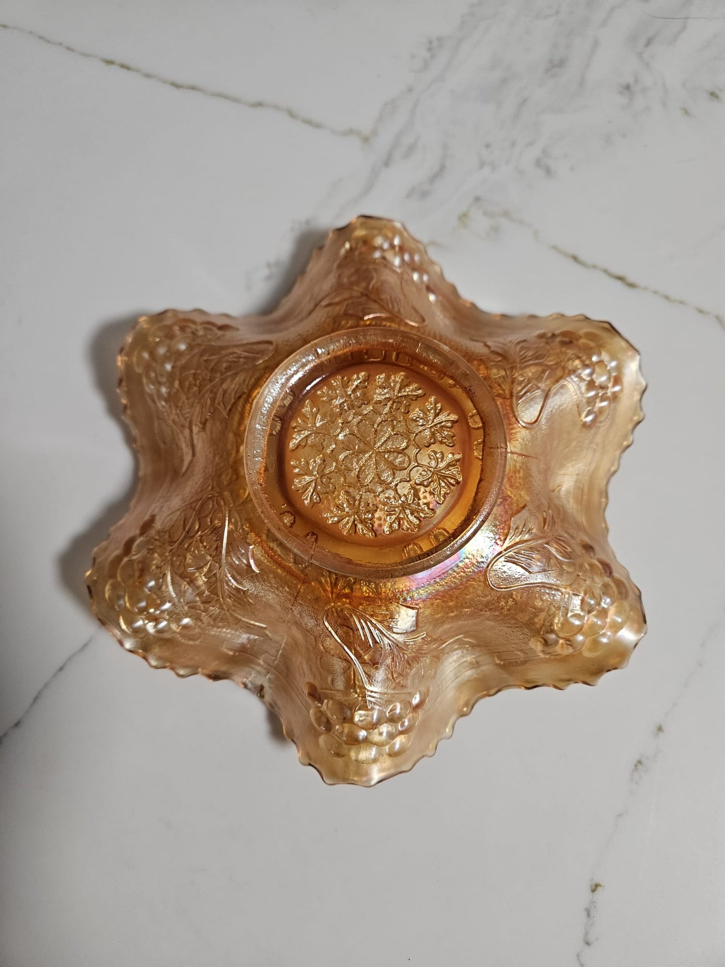 Vintage Marigold Lustre Carnival Glass Bowl