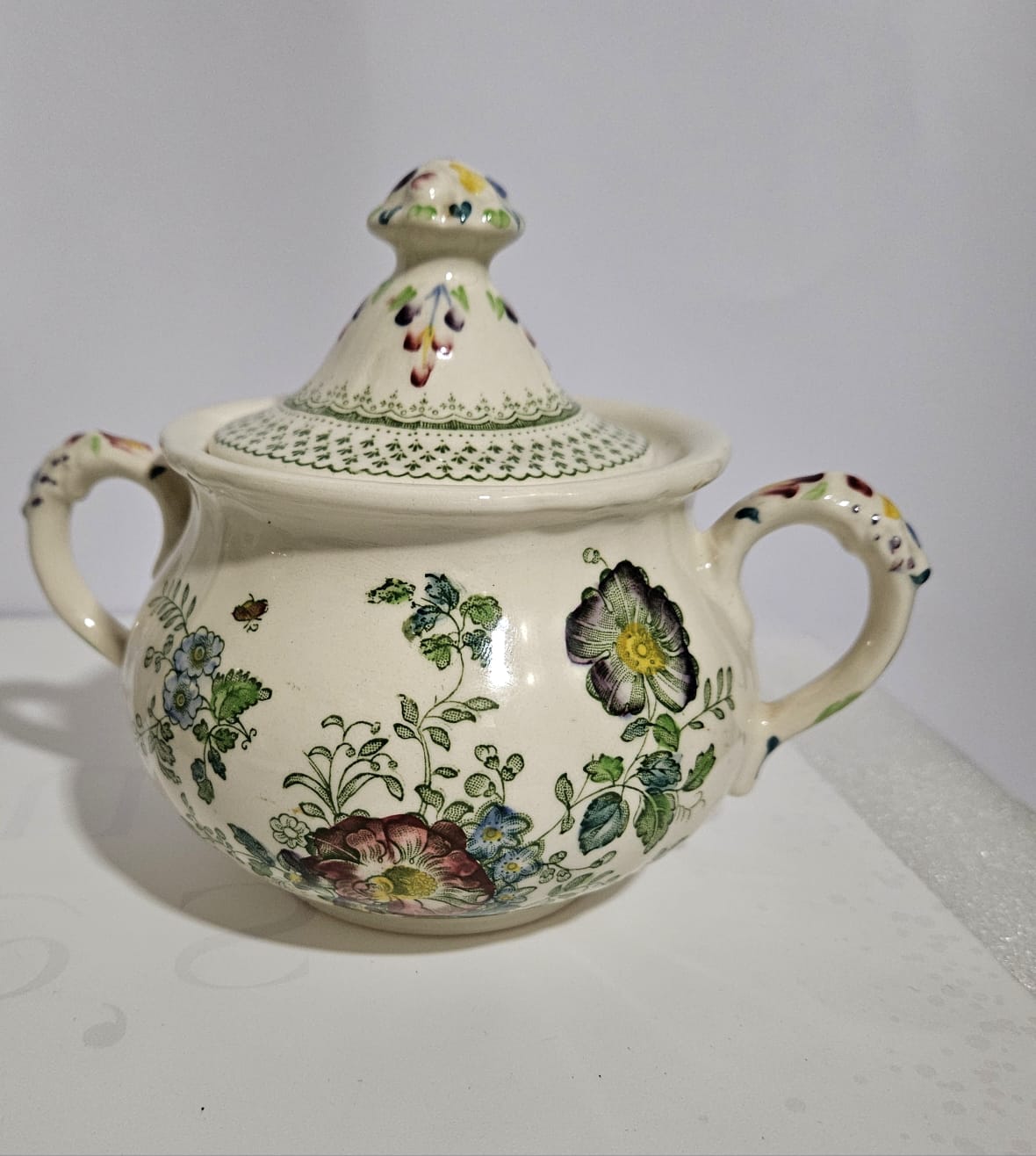 Vintage Masons Paynsley Green Teapot and Sugar bowl