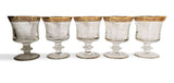 5 x Murano "Medici" etched wine /water glasses with gold rim c.1960