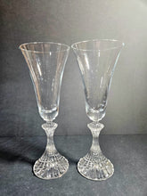 2 x vintage Mikasa Stratton champagne flutes faceted Ritz stem 360246