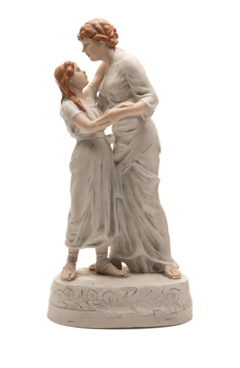 Royal Dux "Souviens-toi" porcelain statue 50cm
