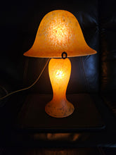 Vintage Orange "Pate de Verre" Mushroom Lamp Art Deco