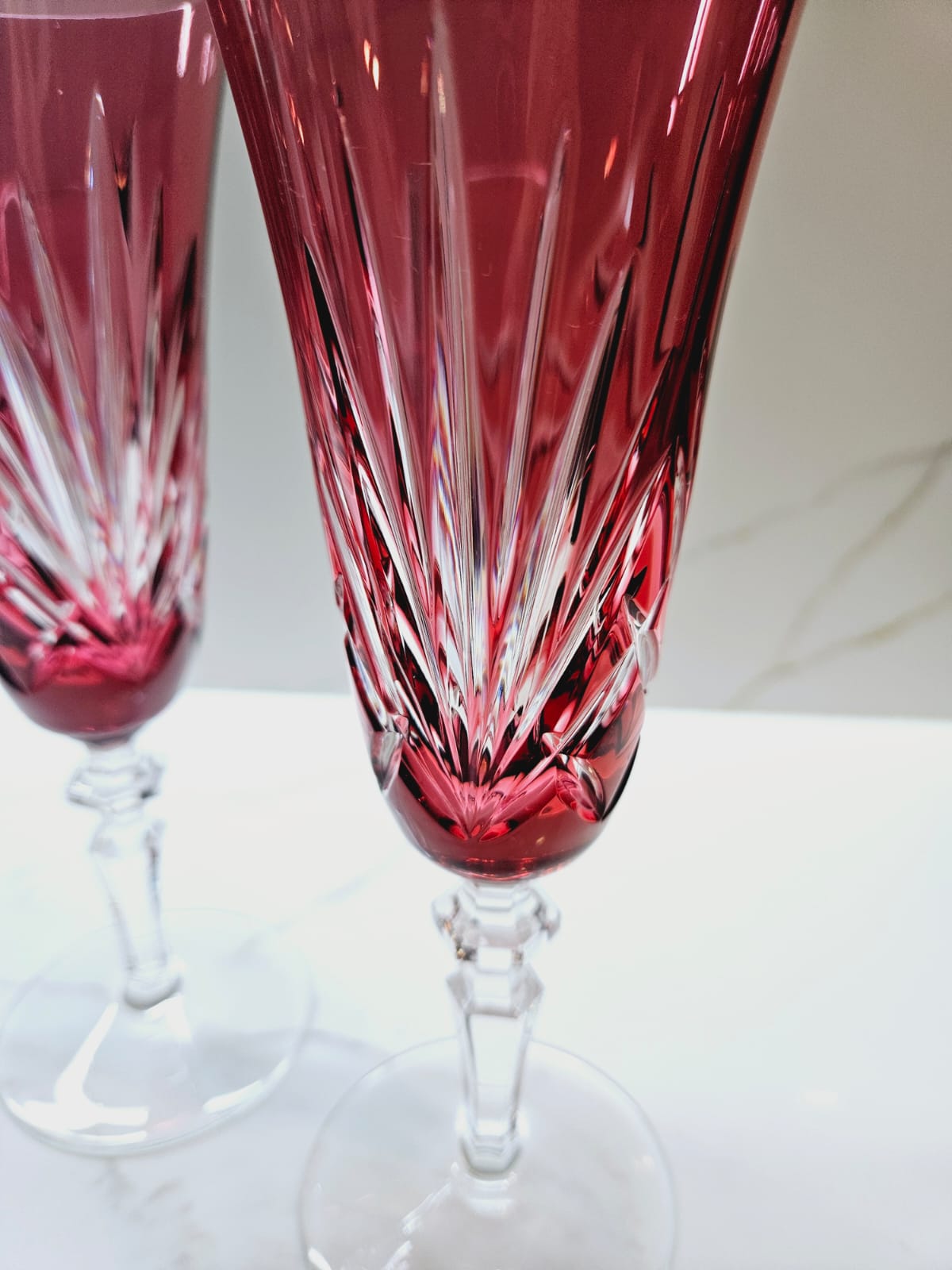 2 x Nachmann Champagne flutes Nierstein line c.1980