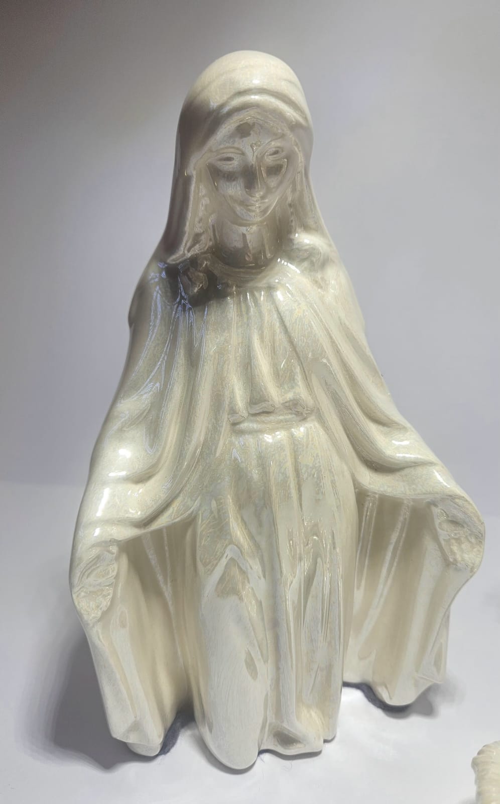 Vintage Iridescent Ceramic Nativity Scene Jesus,Joseph and Marie c1930