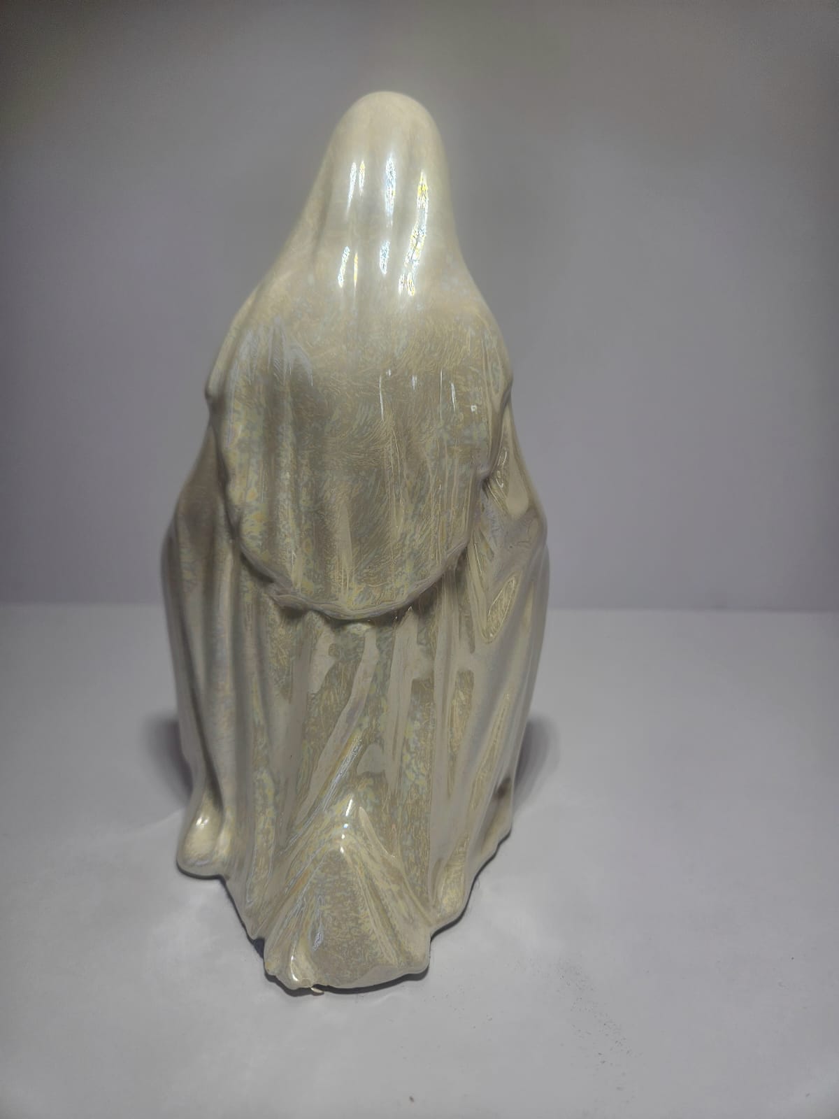 Vintage Iridescent Ceramic Nativity Scene Jesus,Joseph and Marie c1930