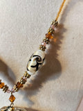 Murano Venetian Italian Glass Heart Pendant & Bead Necklace